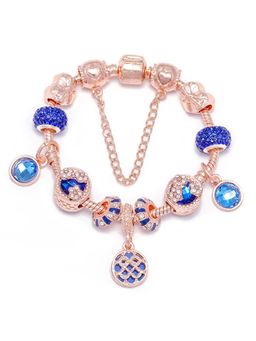 Peora - Women Rose Gold Plated Synthetic Blue Stone Bracelet
