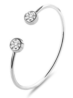 Peora - Women Silver Plated American Diamond Studded Cuff