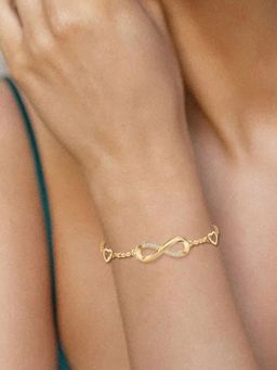 Peora - Women Cubic Zirconia Studded Gold Plated Bracelet