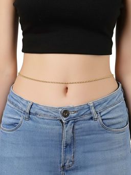 Peora - Women Gold Plated Cubic Zirconia Waist Chain