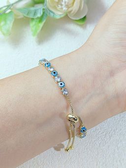 Peora - Women Gold Plated Multi-Color Crystals Adjustable Bracelet