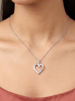 Peora - Women Fancy Heart Shape Pendant Chain Necklace