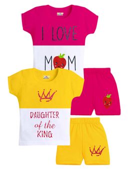Kuchipoo - Baby Girls Casual T-Shirt with Shorts (Set of 4)