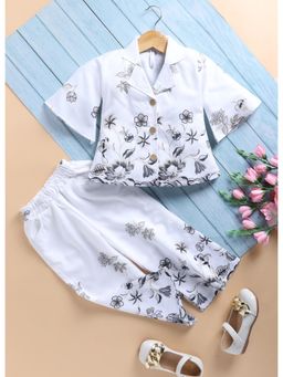 Toonyport - Girls Black Floral Printed Full Sleeves Co-Ord (Set of 2)
