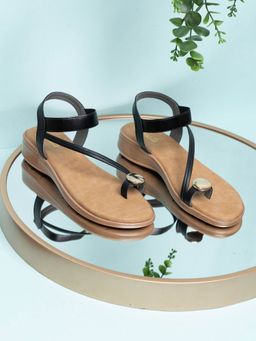 Inc.5 - Black Casual One Toe Sandals