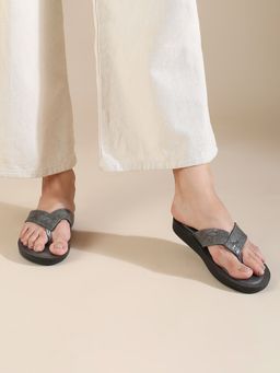 Inc.5 - Pewter Grey Casual Open Toe Flats
