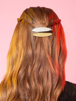 Accessorize London - Oval Metal Snap Clips (Pack of 2)