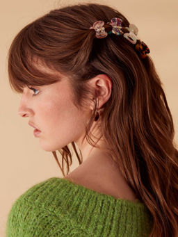 Accessorize London - Womens Multi Mini oval resin claw clips (Pack of 4)