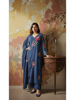 WOOMN - Azure Dream Cotton Kurta with Pant & Dupatta