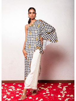 Nidhii Goyal - Printed One Shoulder Top with Flared Pant