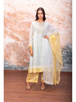 Nidhii Goyal - Yellow Deer Kurta with Pant & Dupatta