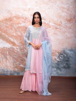 Nidhii Goyal - Tree Embroidered Kurta with Sharara & Dupatta