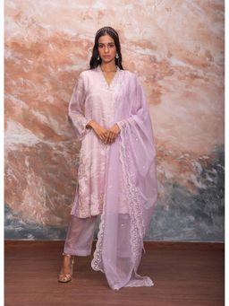 Nidhii Goyal - Lilac All Over Embroider Kurta with Pant & Dupatta
