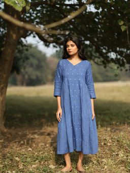 Sutra Art of Clothing - Ocean Jamdani Dress