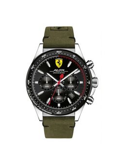 Scuderia Ferrari - Pilota Chronograph Black Round Dial Mens Watch- 0830433