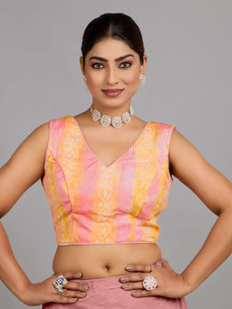 Ethnovog - Women Multi-Color Printed V-Neck Sleeveless Stitched Blouse