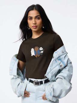 The Souled Store - Brown Pure Cotton Character Half Sleeves T-Shirt