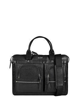 Eske - Lambert 15 Inch Laptop Black Solid Genuine Leather Messenger Bag