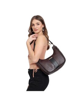 Legal Bribe - Luna Crock Textured Brown Hand Bag