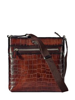 Eske - Finn Tan Textured Genuine Leather Crossbody Bag