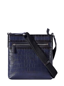 Eske - Finn Navy Blue Textured Genuine Leather Crossbody Bag