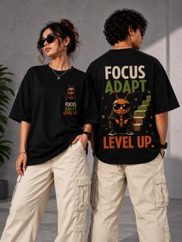 KASSUALLY - Unisex Black Oversized Graphic Streetwear T-Shirt