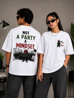 KASSUALLY - Unisex White Oversized Graphic Streetwear T-Shirt
