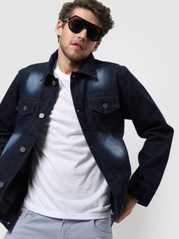 Campus Sutra - Solid Full Sleeve Winter Denim Jacket
