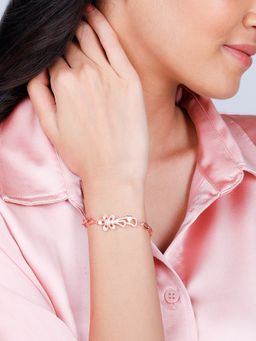 GIVA - Sterling Silver Rose Gold Loves Bloom Bracelet for Womens