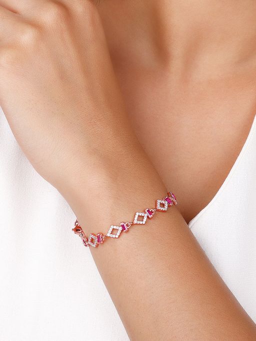 GIVA Sterling Silver Rose Gold Enchanting Empress Bracelet for Womens