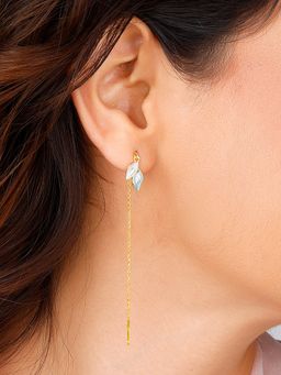 GIVA - Sterling Silver Golden Pretty Leaves Earrings for Womens