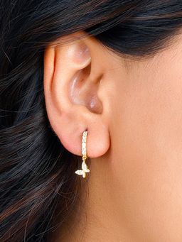 GIVA - Sterling Silver Golden Cute Butterfly Dangling Earrings for Womens