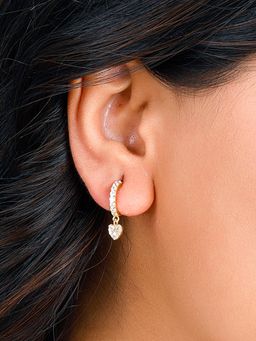 GIVA - Sterling Silver Golden Sweetheart Dangling Earrings for Womens