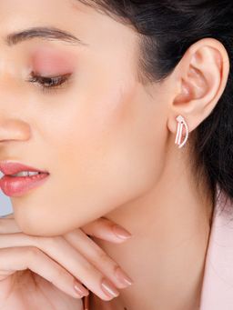 GIVA - Sterling Silver Rose Gold Hope and Happiness Earrings for Womens