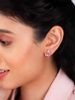 GIVA - Sterling Silver Rose Gold Blissful Floral Earrings for Womens