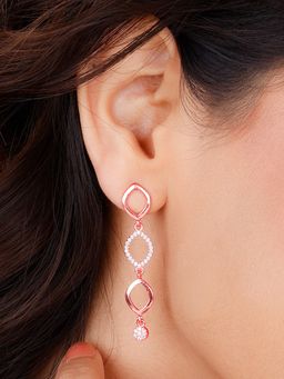 GIVA - Sterling Silver Rose Gold Aura of Fascination Earrings for Womens