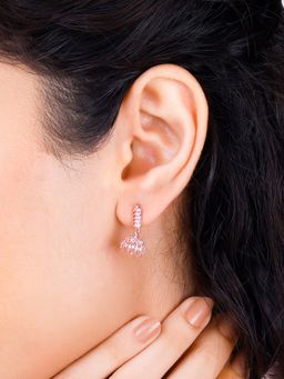 GIVA - Sterling Silver Rose Gold Angelic Jhumki for Womens