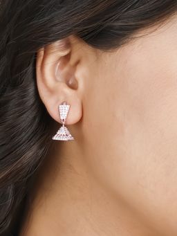 GIVA - Sterling Silver Rose Gold Squared Jhumki for Womens