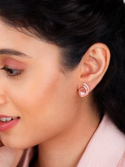 GIVA - Sterling Silver Rose Gold Tender Affection Earrings for Womens