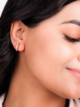 GIVA - Sterling Silver Rose Gold Bliss Hoop Earrings for Womens