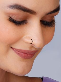 GIVA - Oxidised Silver String Nose Ring for Womens