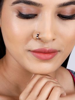 GIVA - Sterling Silver Black Bead Nose Ring for Womens