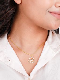 GIVA - Sterling Silver Golden Pisces Pendant with Link Chain for Womens