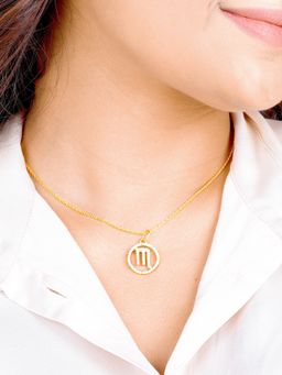 GIVA - Sterling Silver Golden Scorpio Pendant with Link Chain for Womens