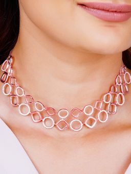 GIVA - Sterling Silver Rose Gold Celestial Choker Necklace for Womens