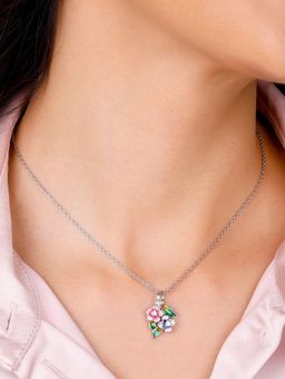 GIVA - Sterling Silver Sparkle and Bloom Pendant for Womens