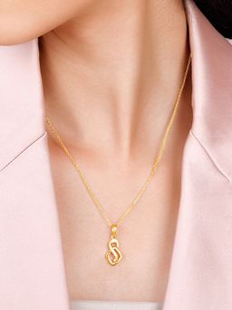 GIVA - Sterling Silver Golden Pretty Geometric Pendant with Link Chain for Womens