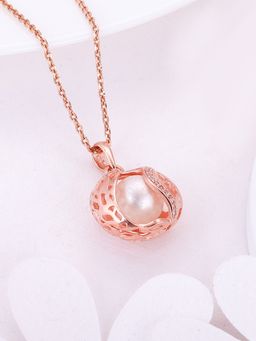 GIVA - Sterling Silver Rose Gold My Precious Child Pendant with Chain for Womens
