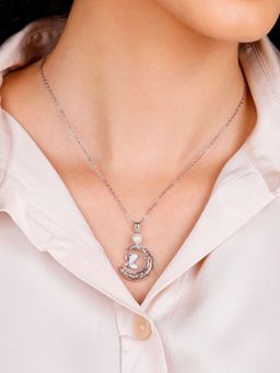 GIVA - Sterling Silver Moonlit Wings Pendant with Link Chain for Womens