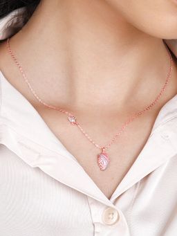 GIVA - Sterling Silver Rose Gold Winged Beauty Necklace for Womens